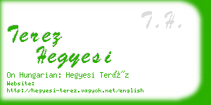 terez hegyesi business card